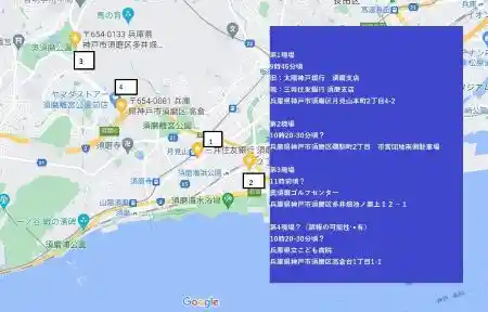 神戸・現金輸送車乗り逃げ事件　事件現場・関連現場地図